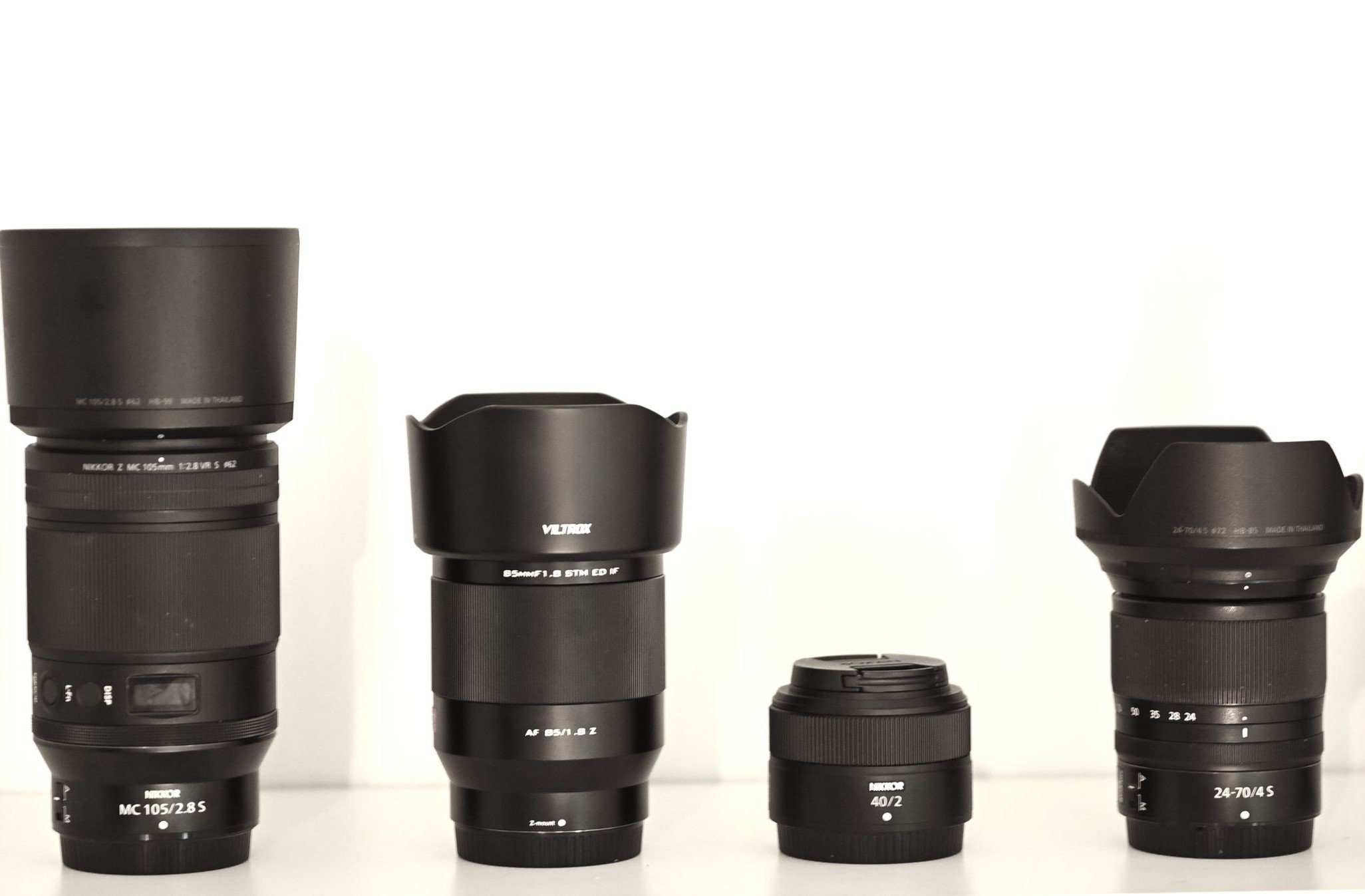 Eine Auswahl an Objektiven für die Fotografie im Webdesign